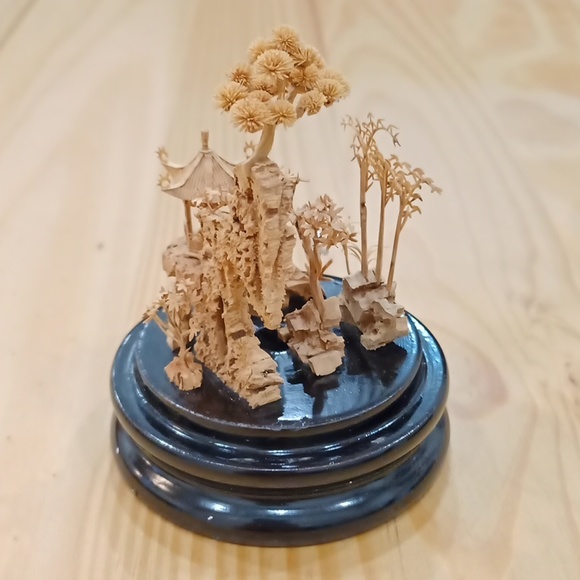 New Vintage Chinese Cork Carving Scenery Picture Sculpture Display - Picture 8 of 16